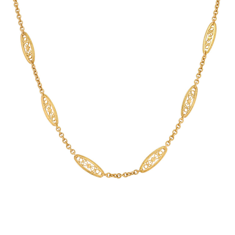 Collier vintage maille filigrane or jaune 17.84g Comme neuf -  reconditionné disponible sur Gemme Les Bijoux